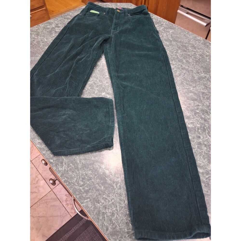 VTG 90s EMPYRE 26 x 30 Tori Corduroy Skater Pants Womens Sz 1 Green Loose Y2K